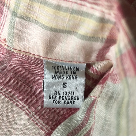 Valerie Stevens Plaid Linen Button Up Blouse/Tunic - Picture 12 of 12